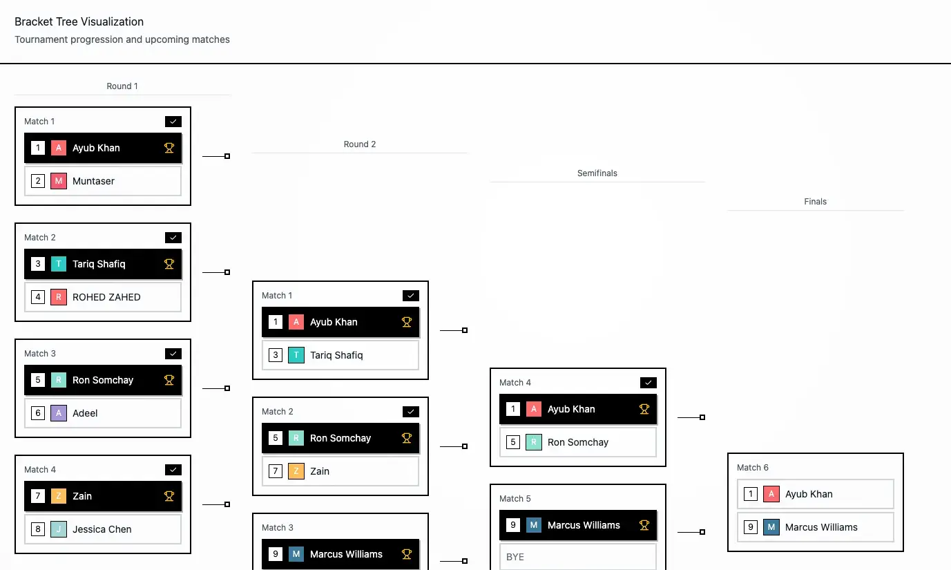 Tournament bracket visualization